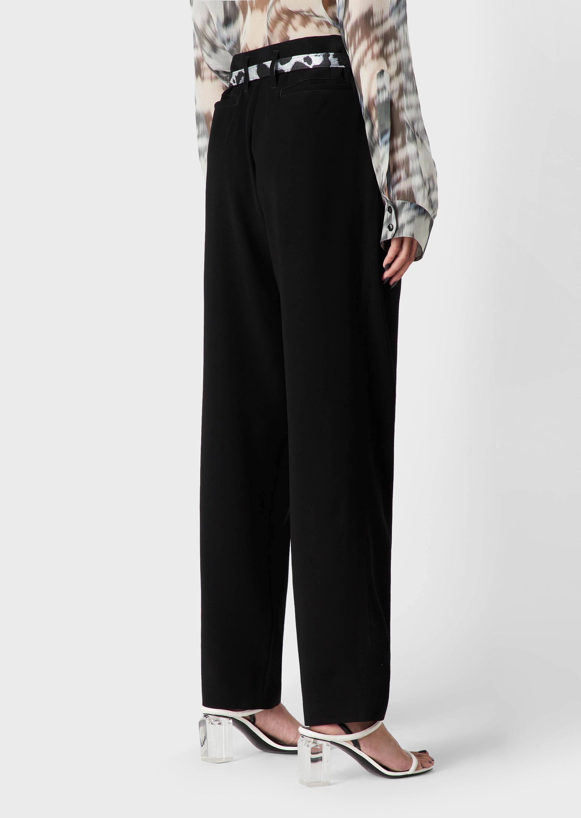 Giorgio Armani Belt Ring Casual Pants In Black