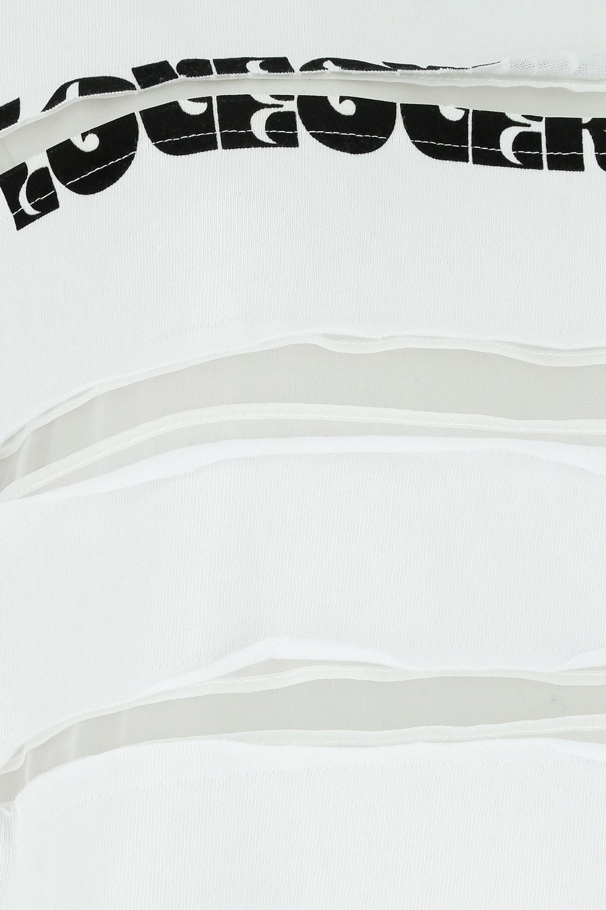 Shop Sacai Mesh-panel Cotton T-shirt In White