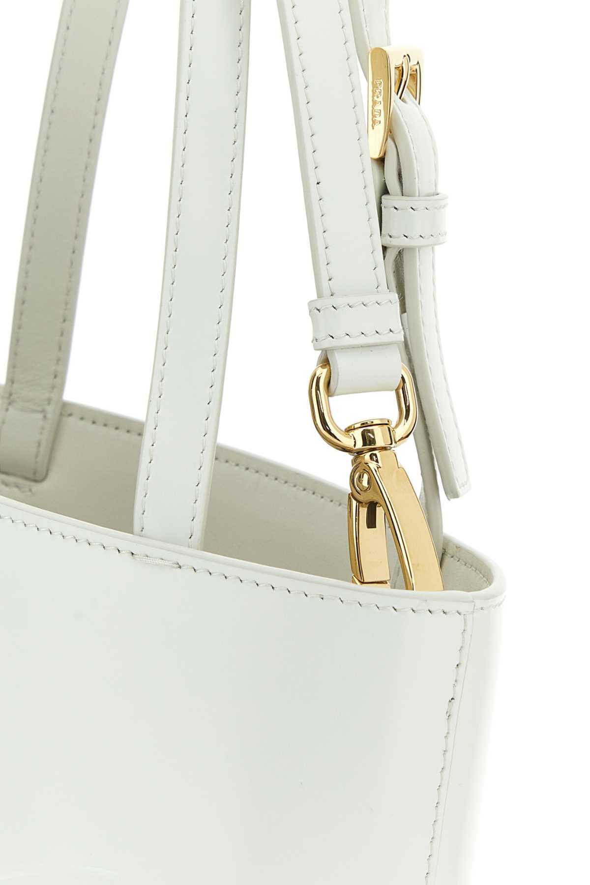 Shop Prada Floral-embossed Leather Tote Bag In White
