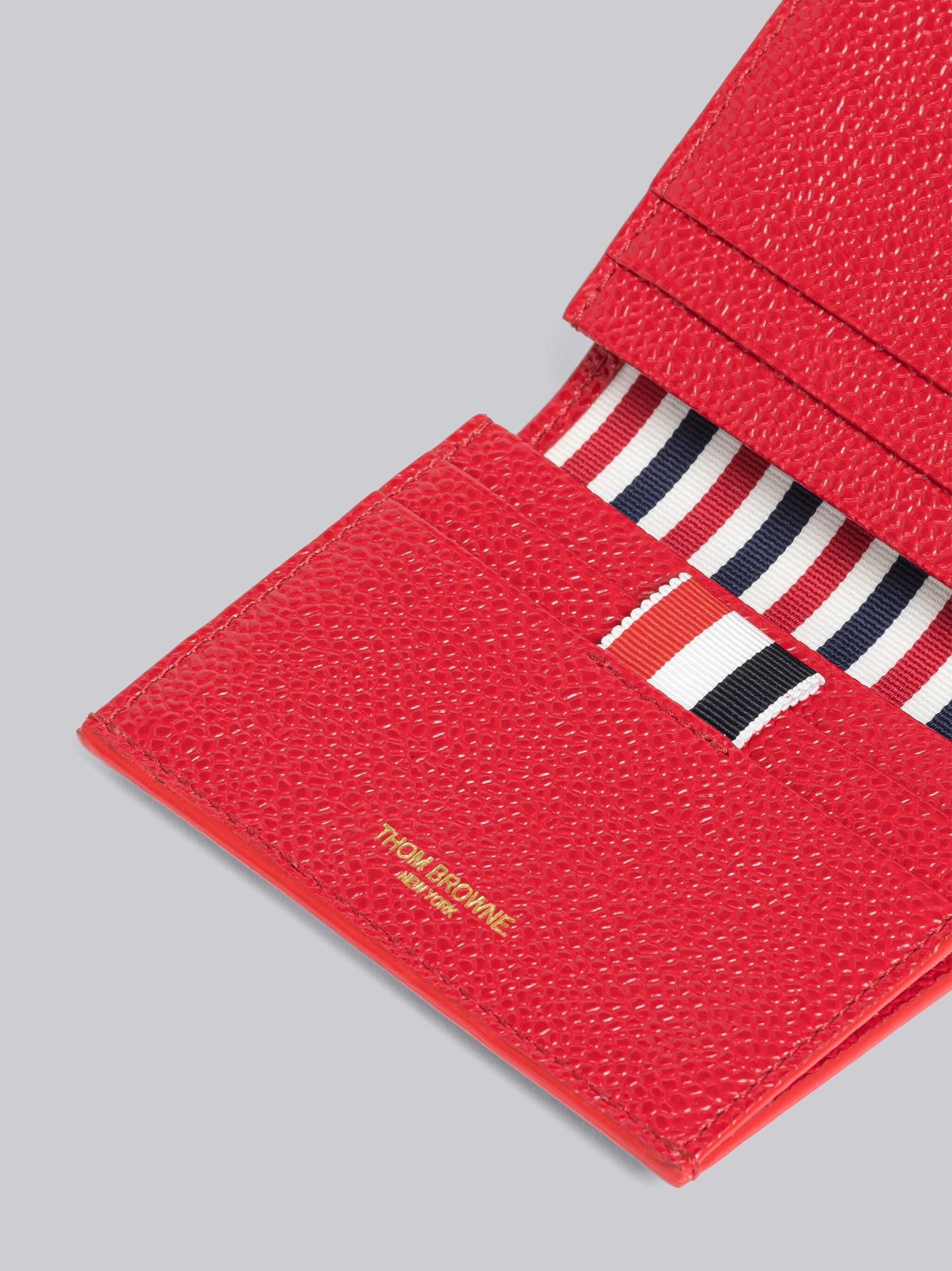 Thom Browne Anchor-embroidered Leather Cardholder In Red