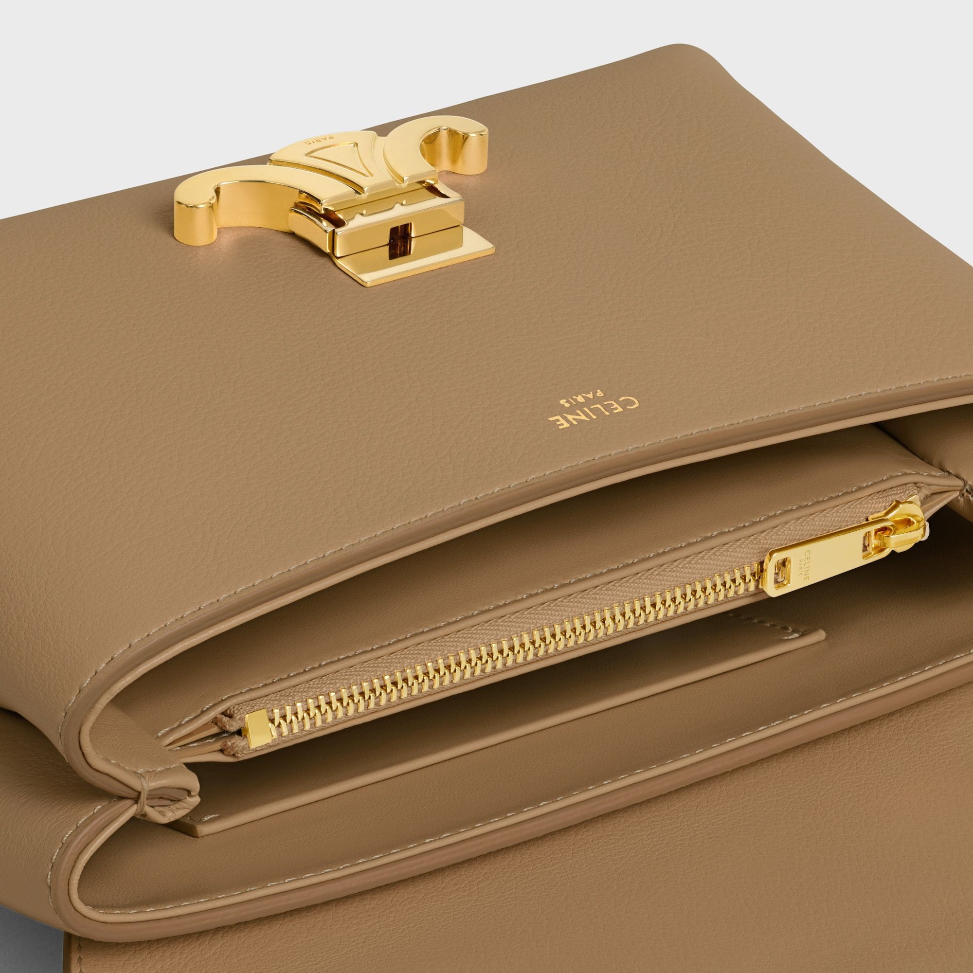 Celine Flip Shoulder Bag In Brown
