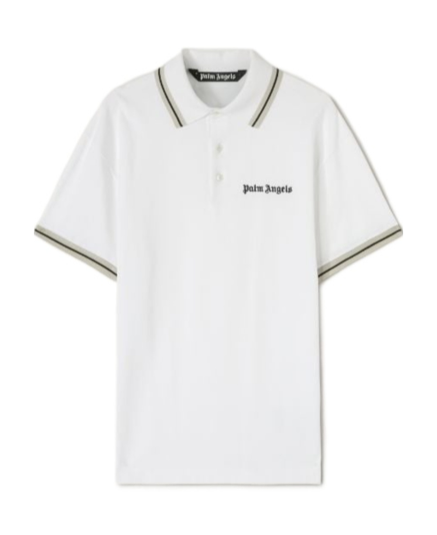 PALM ANGELS LOGO-PRINT COTTON POLO SHIRT