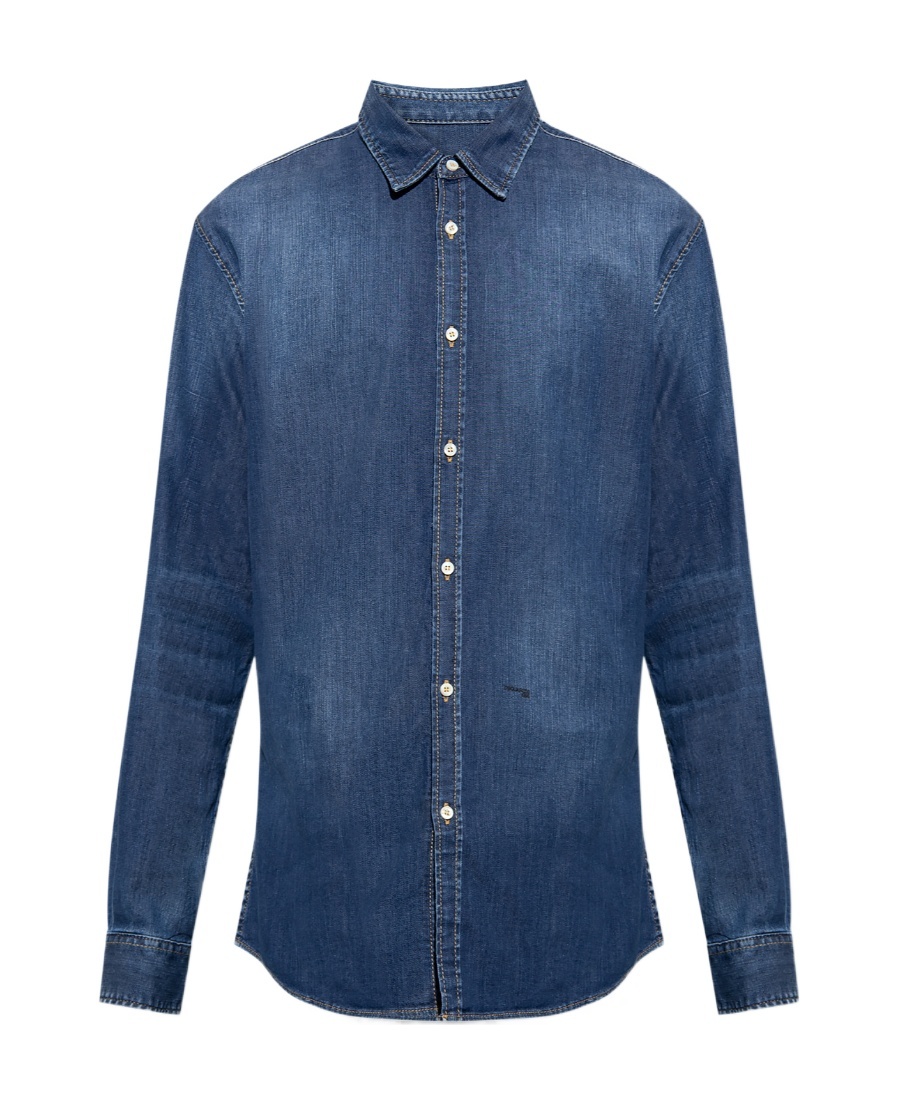 Dsquared2 Dan Relaxed Chambray Denim Shirt In Blue