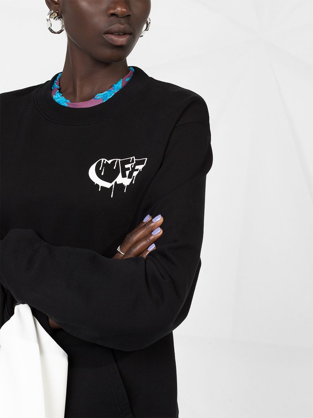Off-white Graffiti Logo Sweatshirt In Black