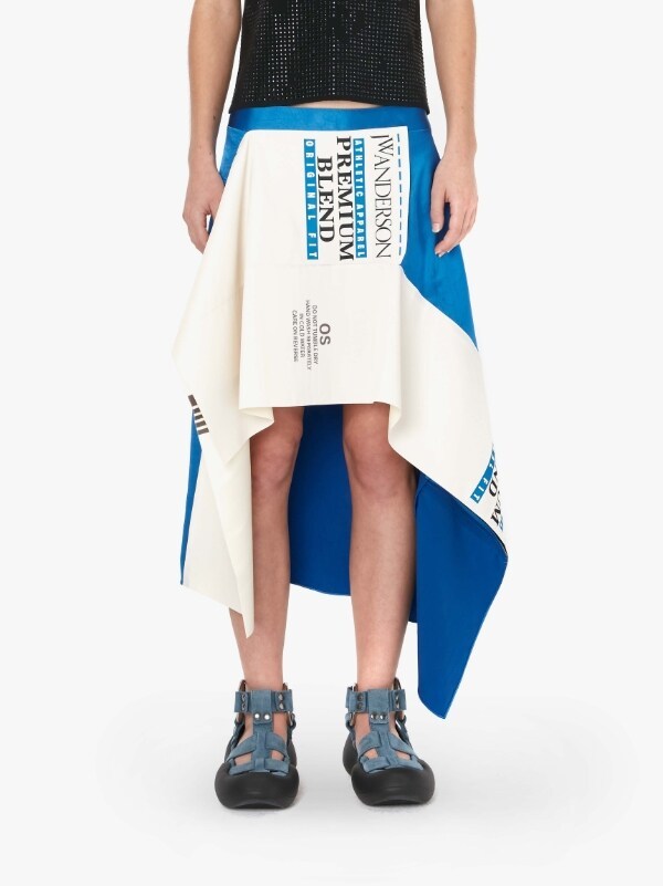 Jw Anderson Graphic-print Asymmetric Skirt In White