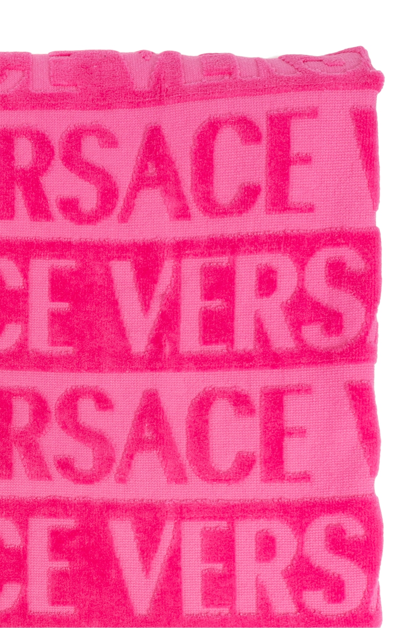 Versace Home Logo Bath Towel In Pink
