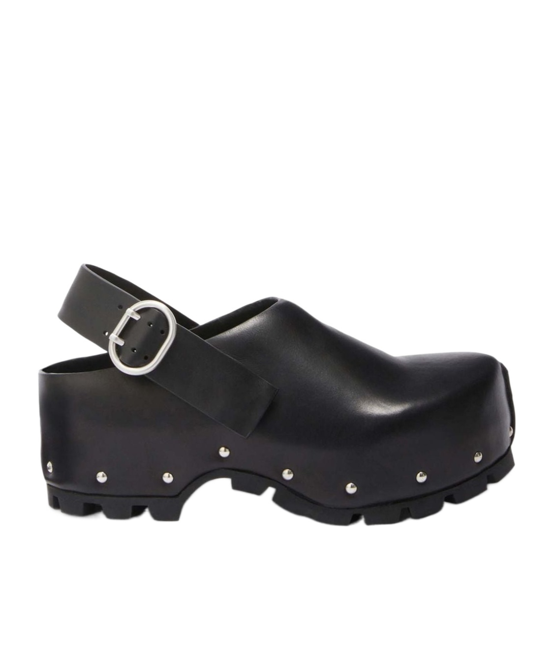 Jil Sander Stud-embellished Leather Clogs In Black