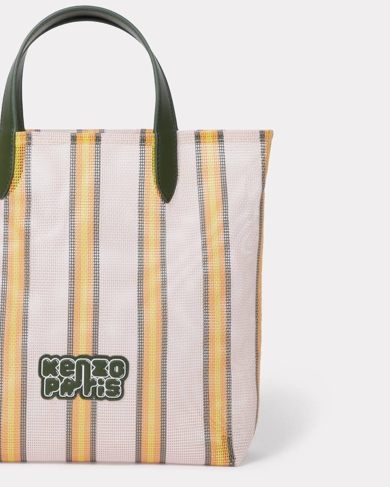 Kenzo ' Coast Lines' Small Tote Bag In Mesh In Pink