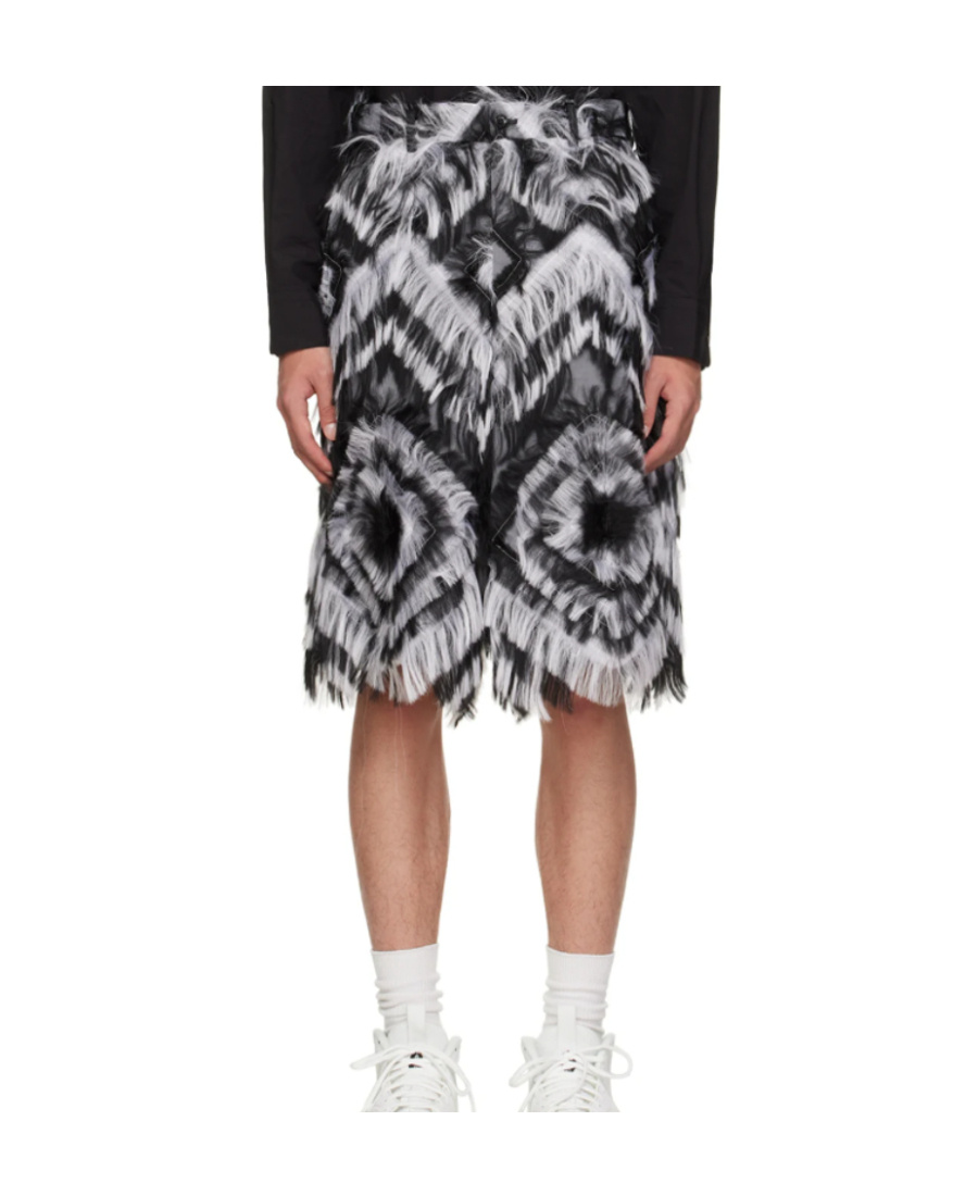 Comme Des Garçons Fringed Shorts In Multicolor