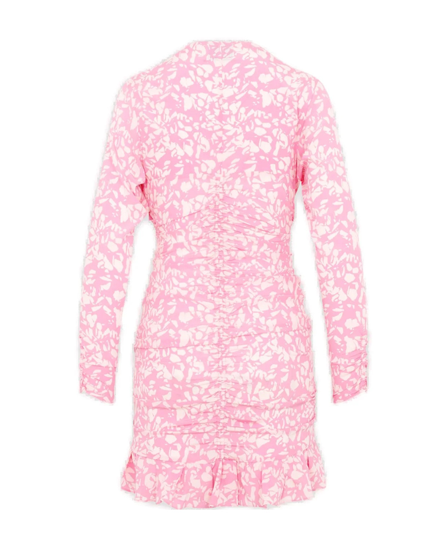 Isabel Marant Lara V-neck Floral Mini Dress In Pink