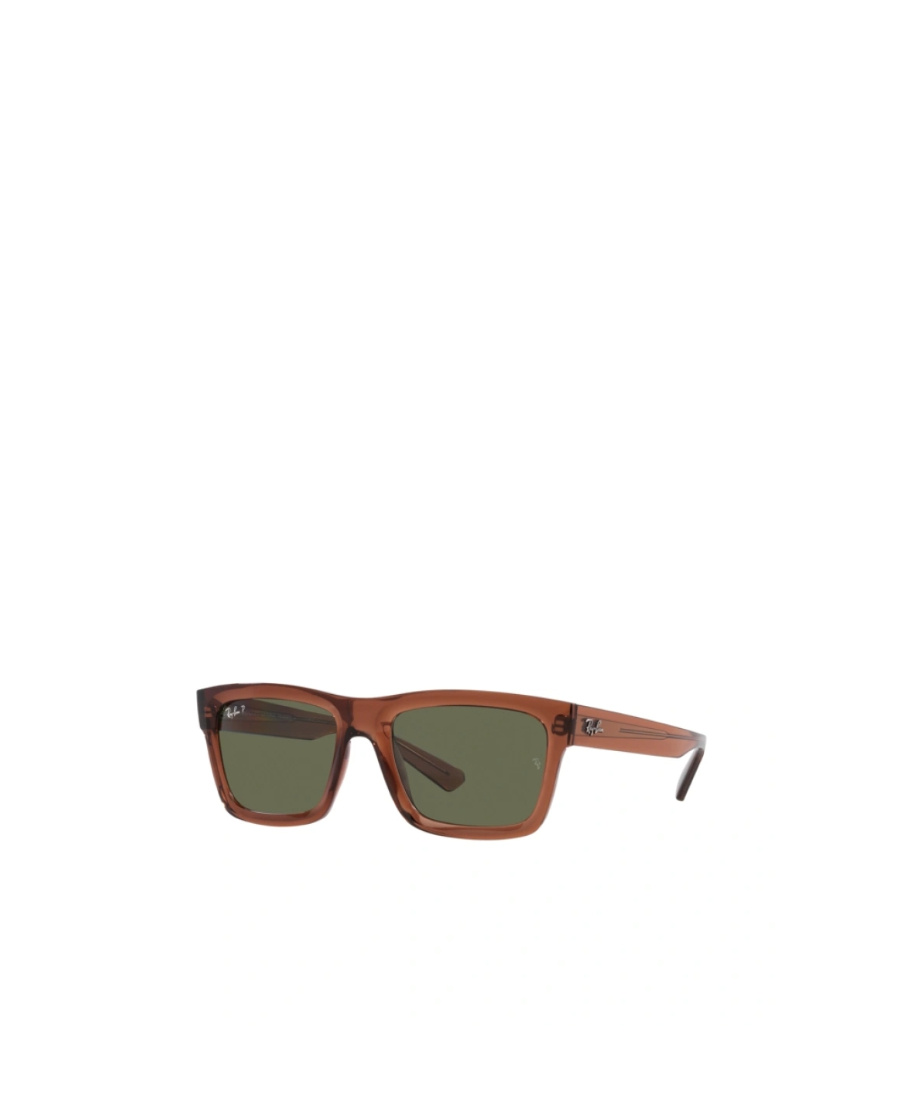 Ray Ban Sunglasses Unisex Warren Bio-based - Transparent Brown Frame Green Lenses Polarized 57-20 In Brown