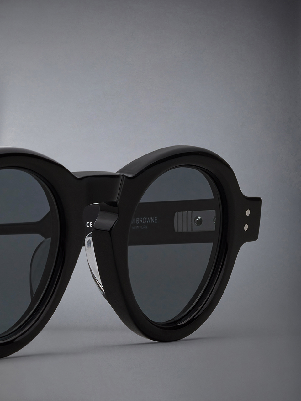Thom Browne Round-frame Sunglasses In Black