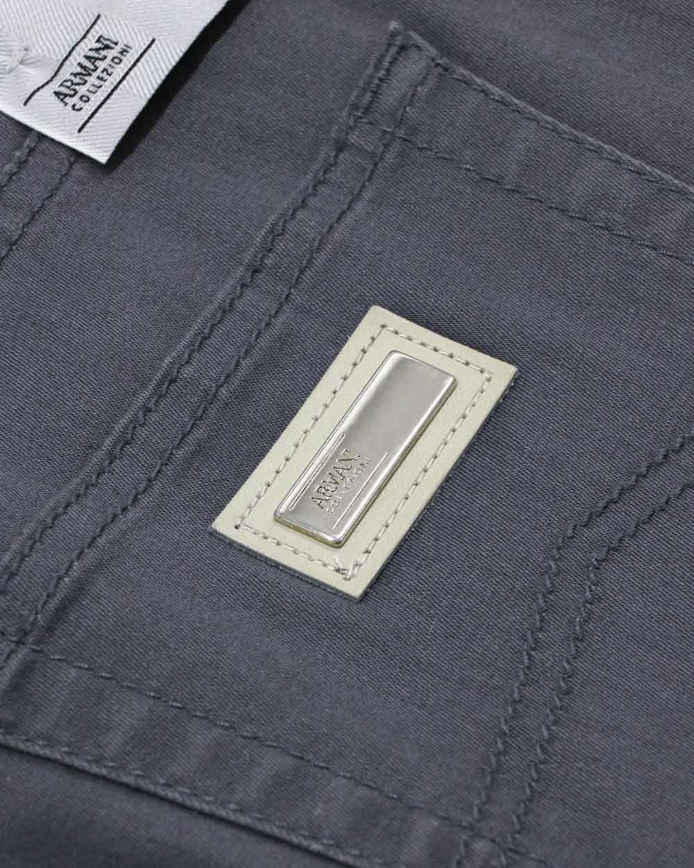 Shop Armani Collezioni Logo Jeans In Gray