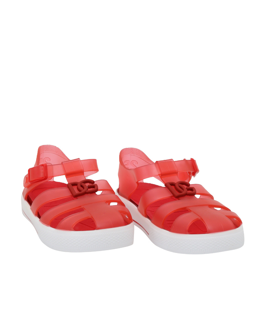 Dolce & Gabbana Red Sandals With Cage Tip In Red