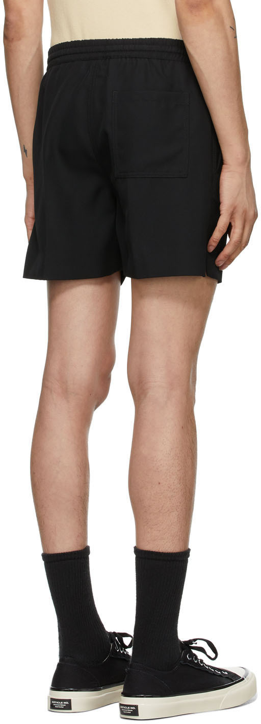 Second / Layer Black Logo Sports Shorts In Black