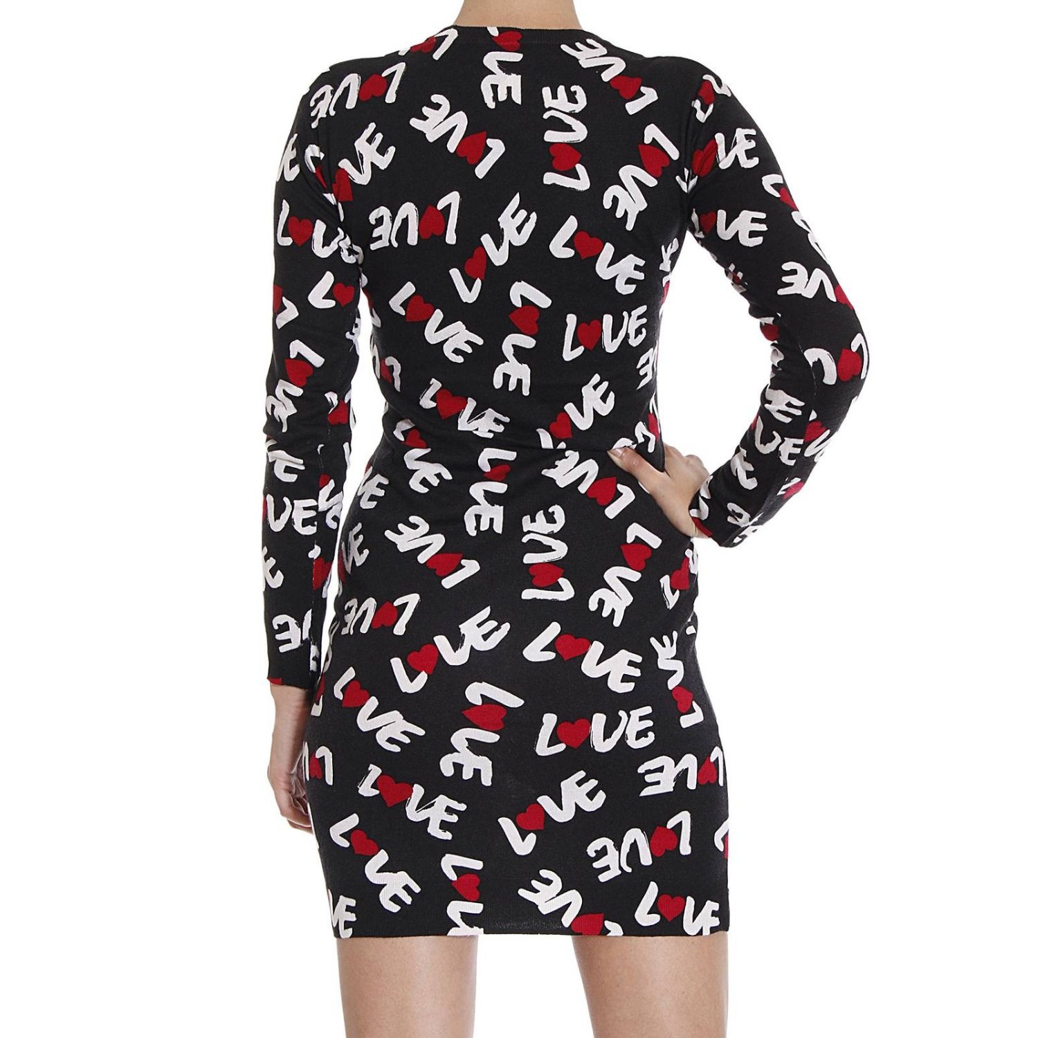 Moschino Printed Dress In Black