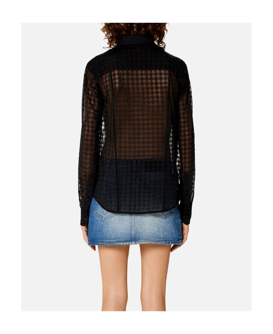 Ami Alexandre Mattiussi Ami Semi-sheer Buttoned Shirt In Black