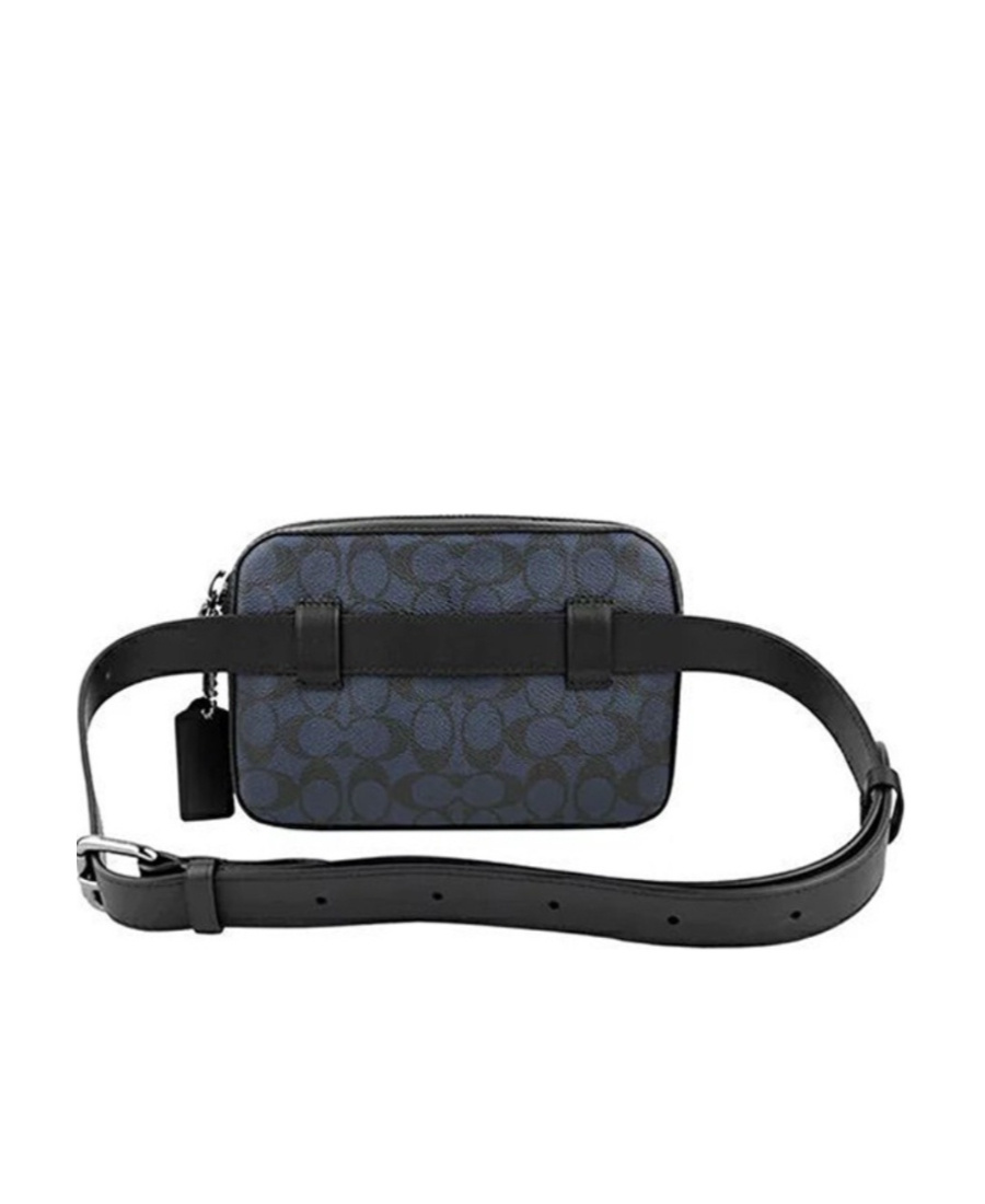 Coach Emblem Printing Waist Bag In Black