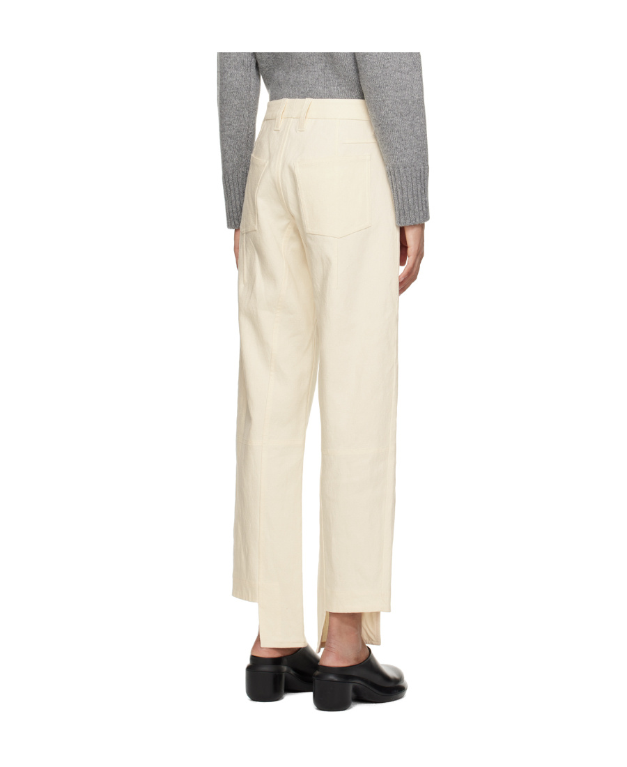 Jil Sander Irregular Hem Casual Pants In Nude