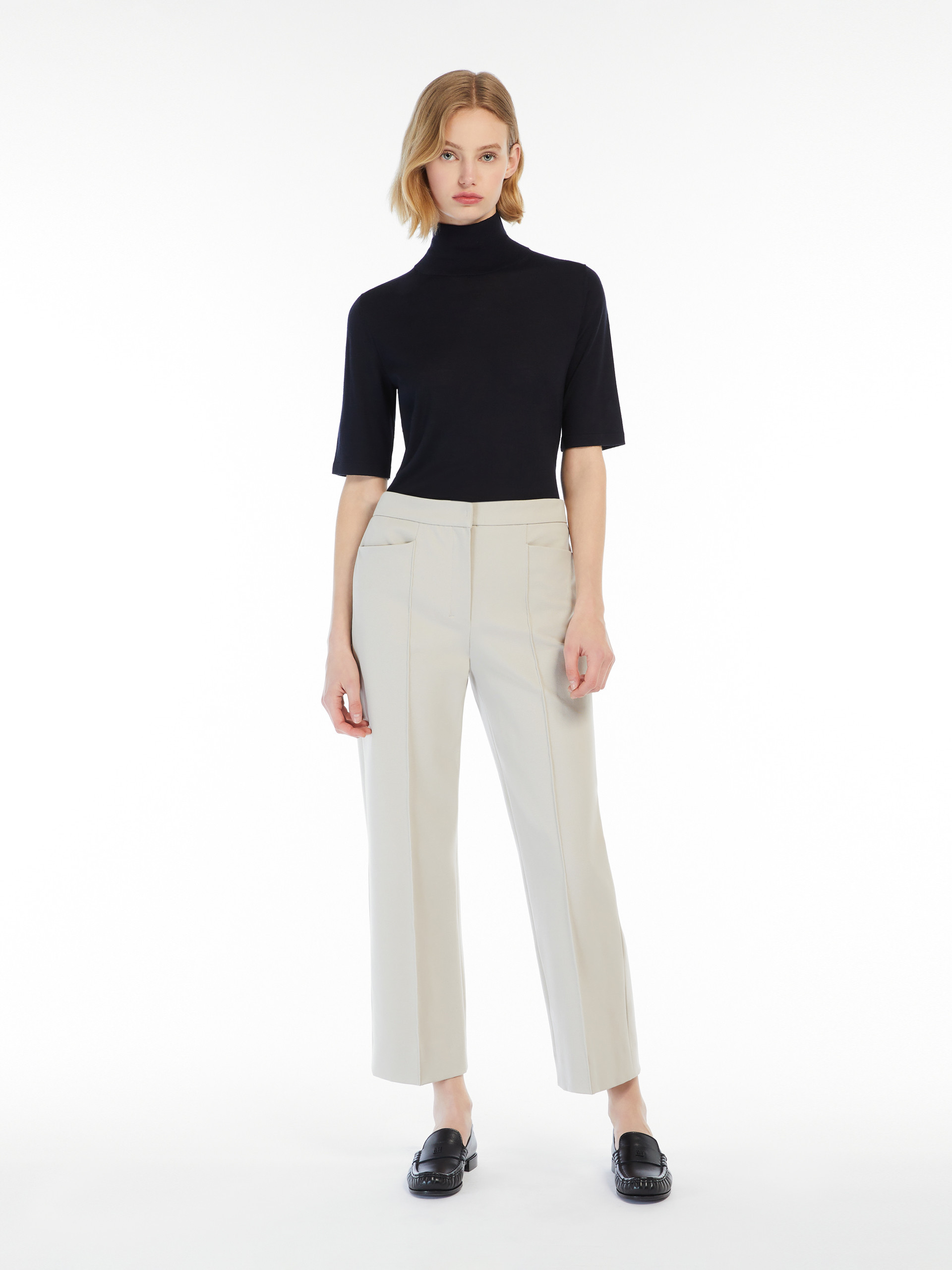 Max Mara Straight Casual Pants In White