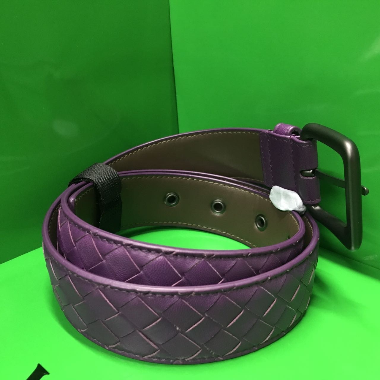 Bottega Veneta Logo Belt In Black