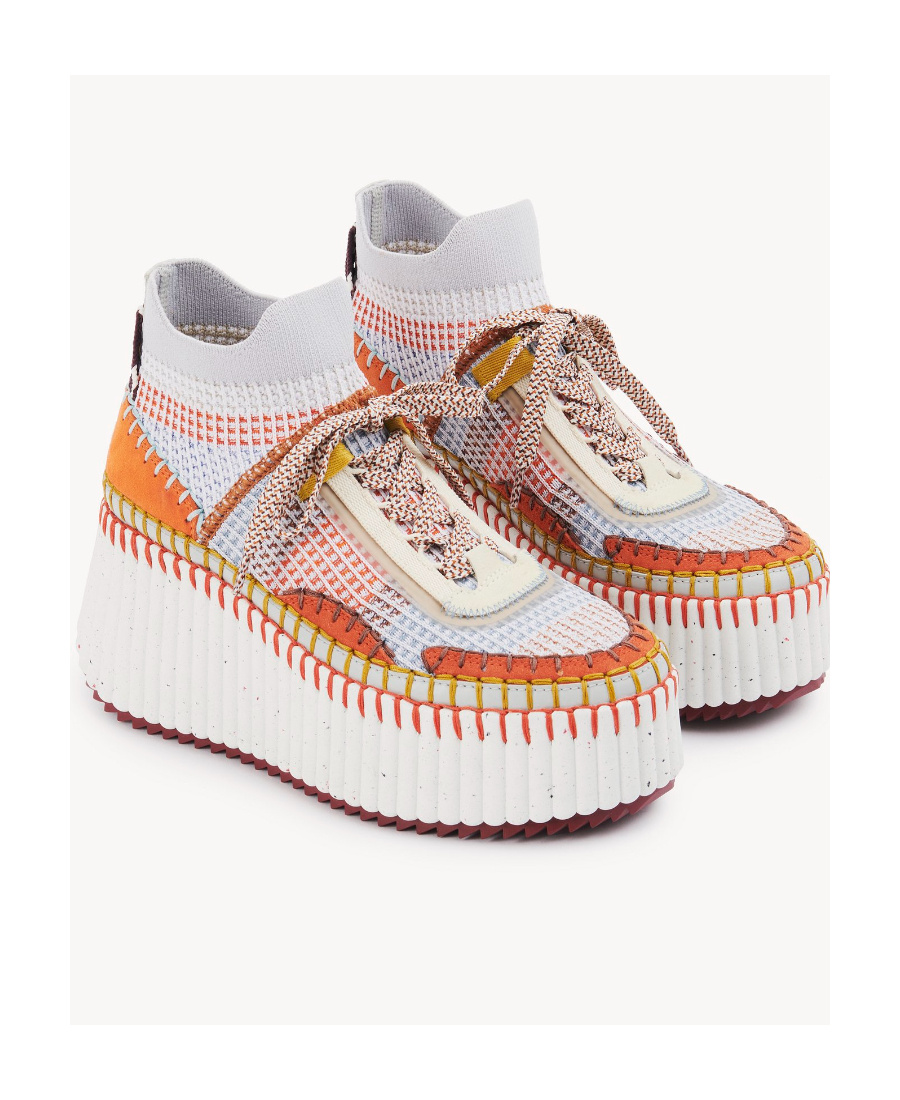 CHLOÉ NAMA HIGH-HEELED SNEAKERS