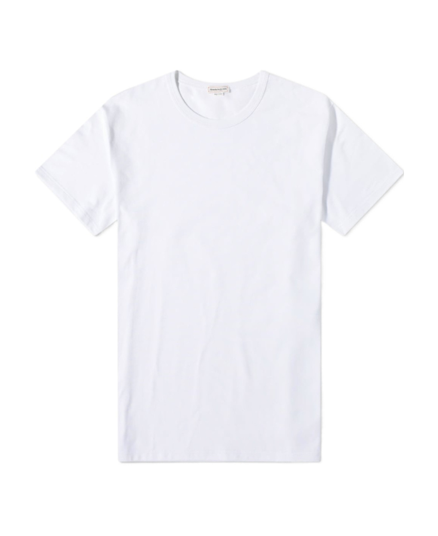 Alexander Mcqueen T-shirt With Round Neck And Short Sleeves In White
