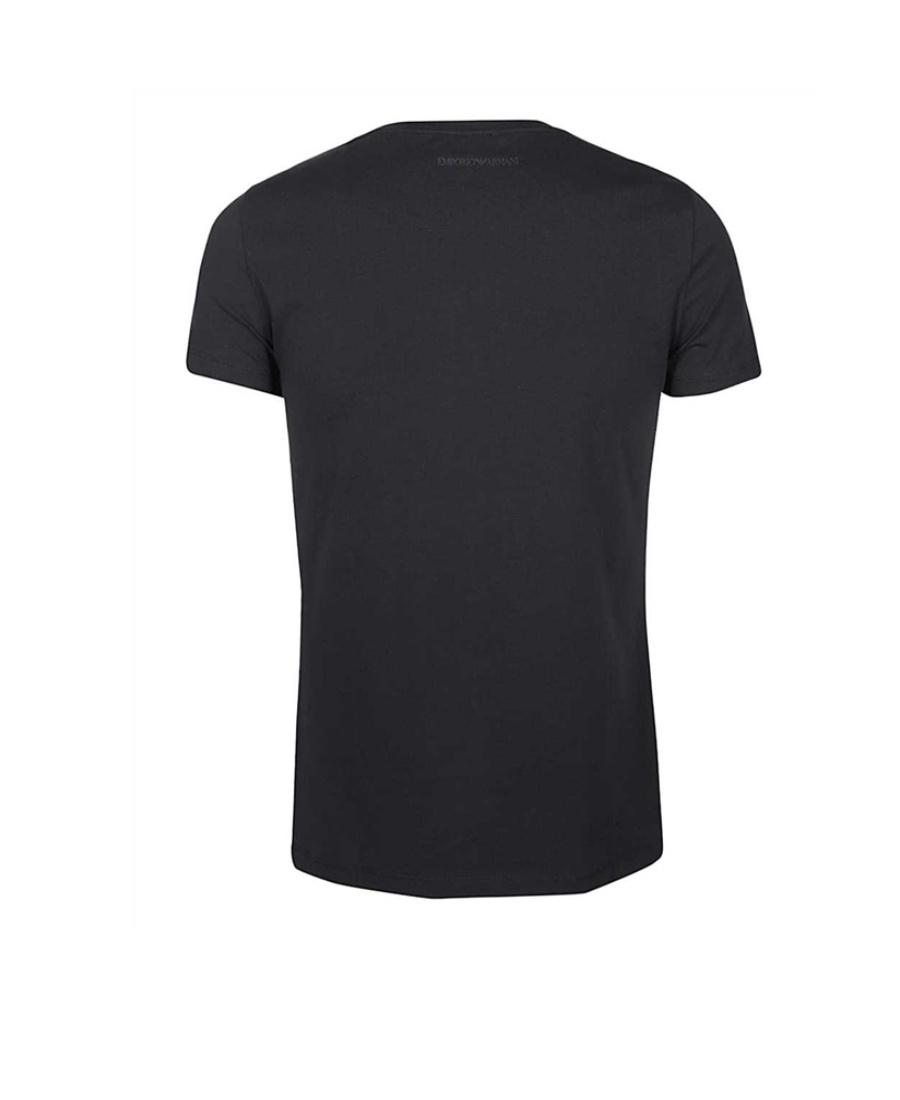 EMPORIO ARMANI BEAR PATTERN ROUND COLLAR SHORT-SLEEVED T-SHIRT