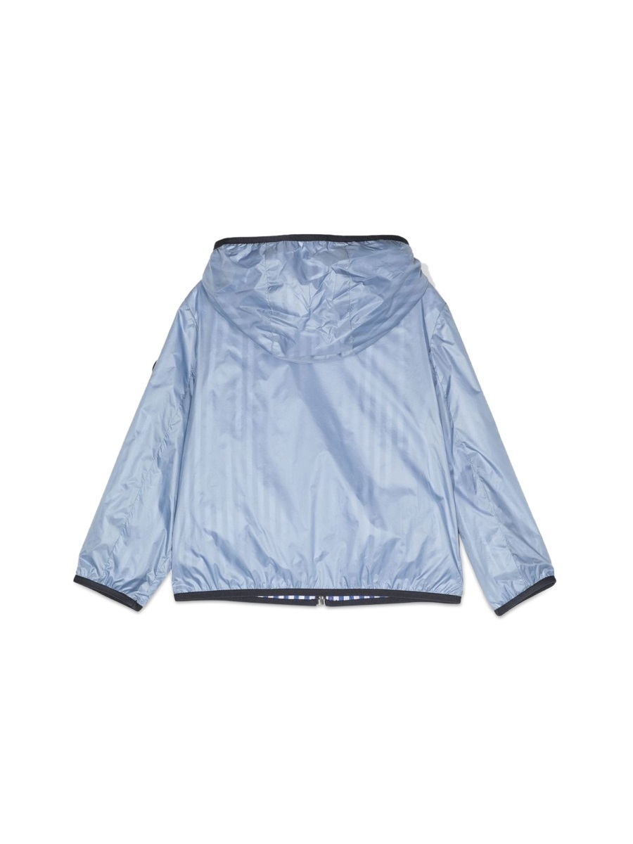 Fay Striped Zip-up Hooded Jacket In Blue