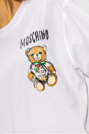 Moschino Teddy Bear-print Cotton T-shirt In White