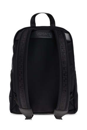 Versace Medusa-logo Backpack In Black