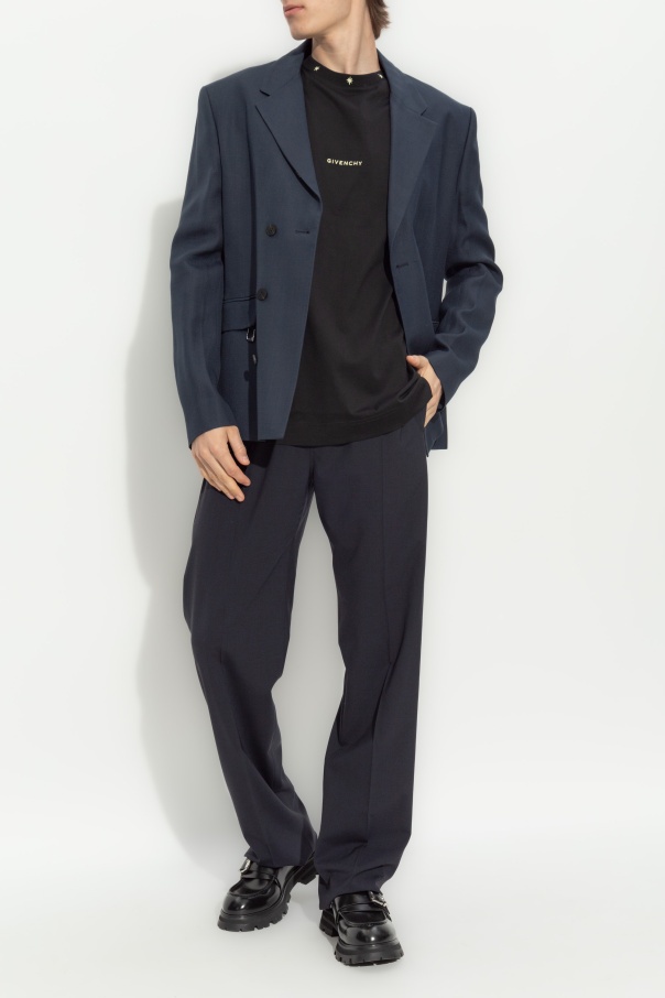 Givenchy 4g Embroidered Elastic Waist Jogging Pants In Blue
