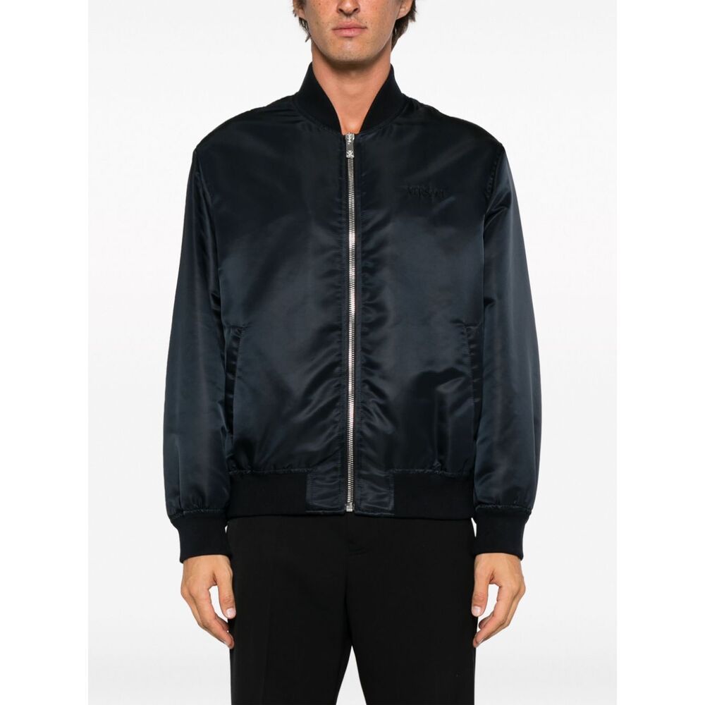 Versace Graphic-print Bomber Jacket In Black