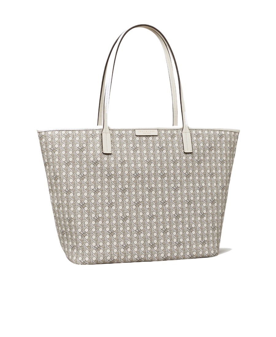Tory Burch Basketweave-pattern Tote Bag In White