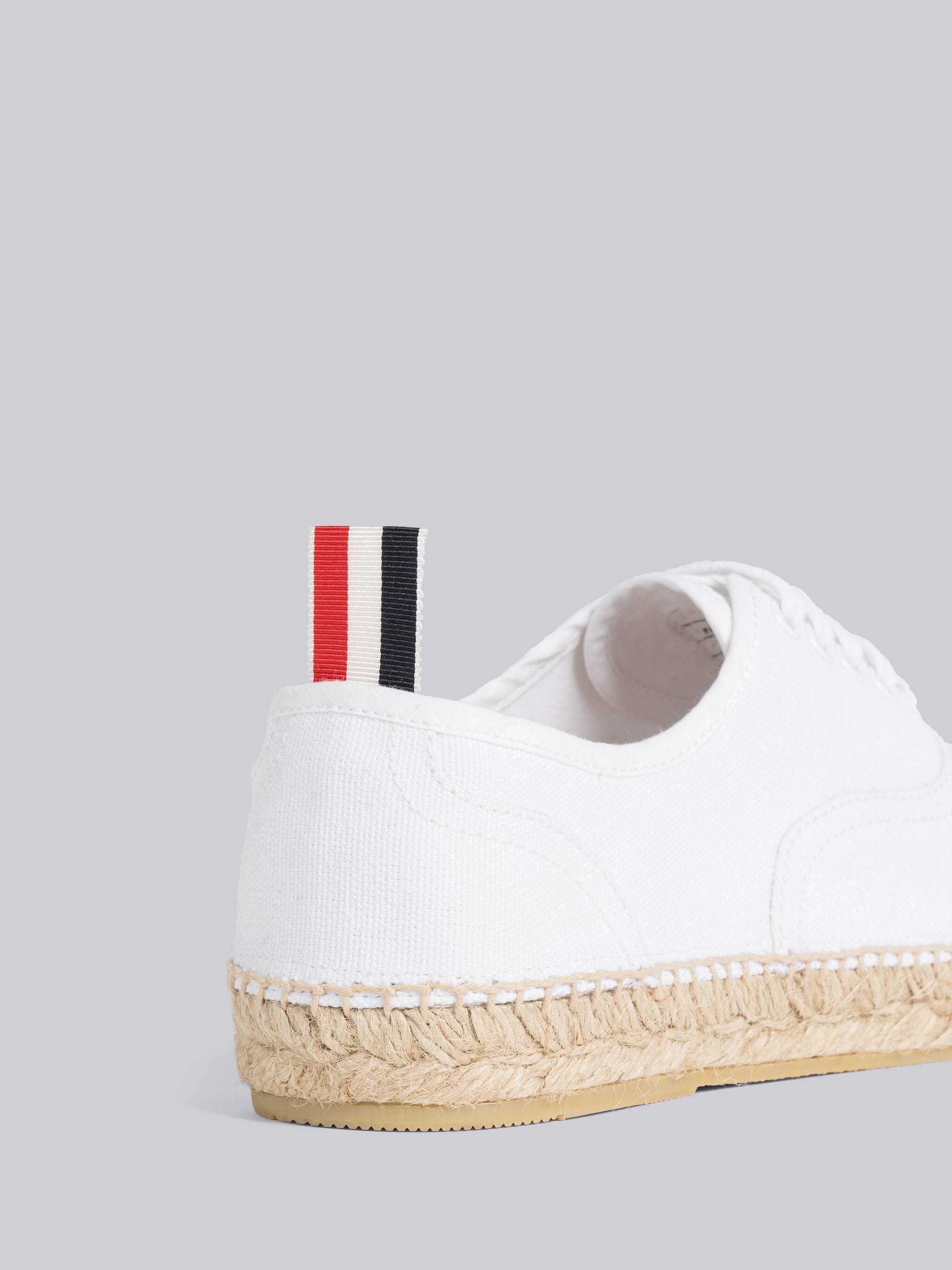 Thom Browne Jute-sole Lace-up Sneakers In White