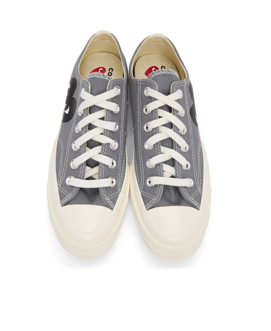 Comme Des Garçons Play Logo Pattern Printed Leisure Sports Shoes In White