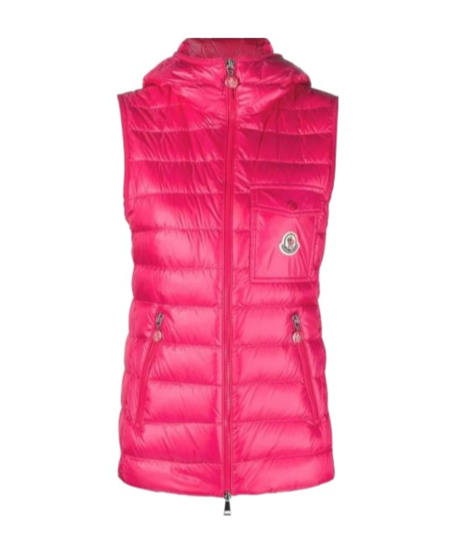 Moncler Sleeveless Vest Cotton Suit In Pink