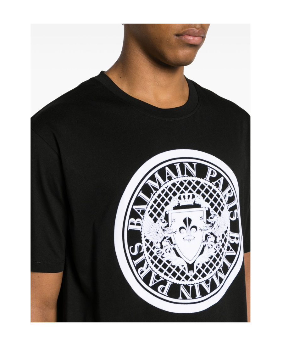 Shop Balmain Coin T-shirt In Black