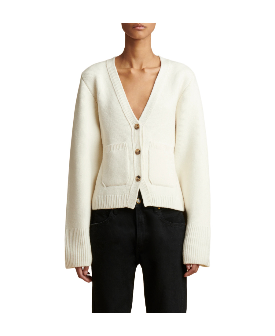 Khaite The Scarlet Cashmere Cardigan In Neutral