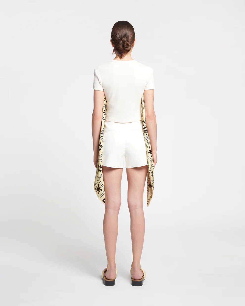 Nanushka Binno Ribbed Round Collar T-shirt In White