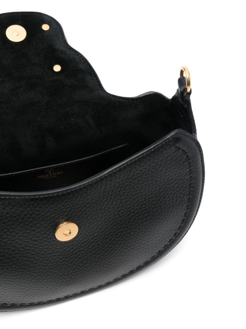 Valentino Vlogo Signature-plaque Shoulder Bag In Black