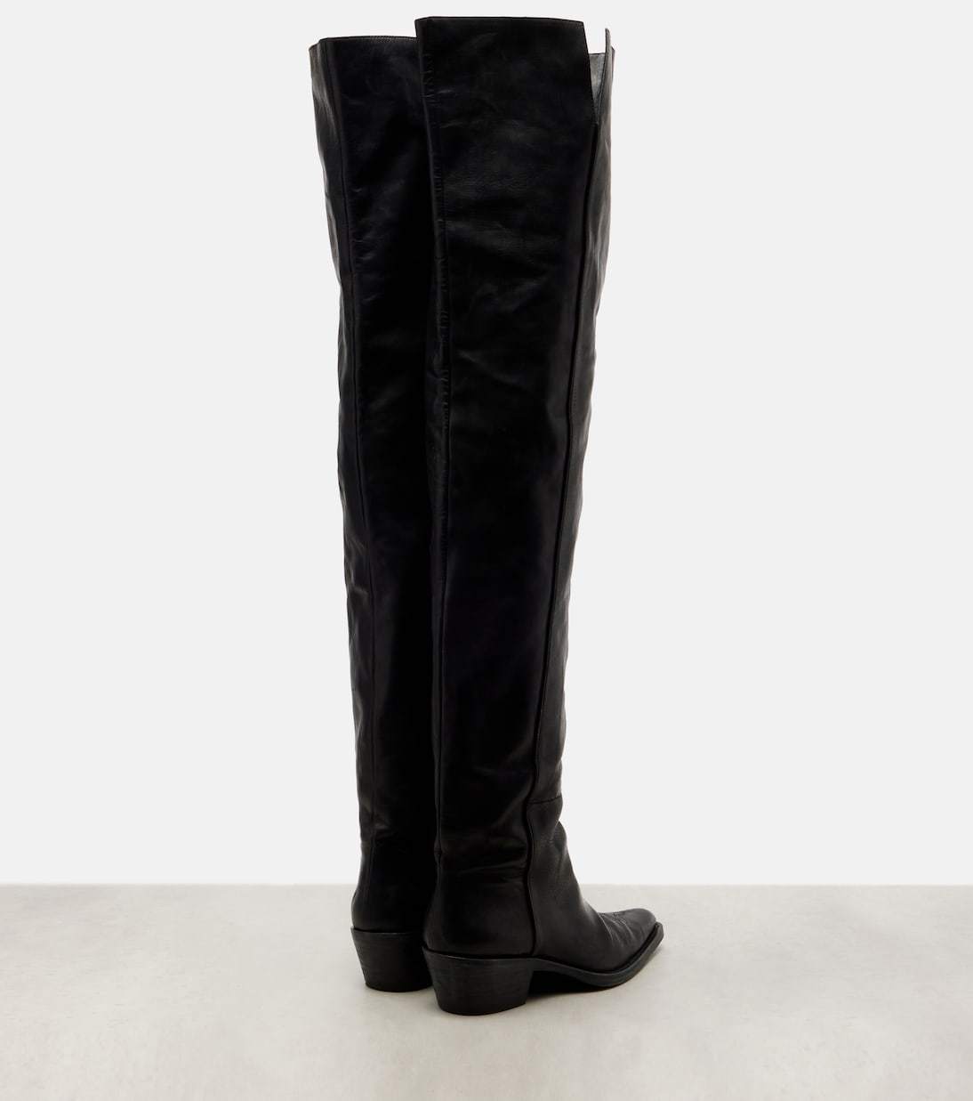 Khaite Clive 35 Leather Over-the-knee Boots In Black