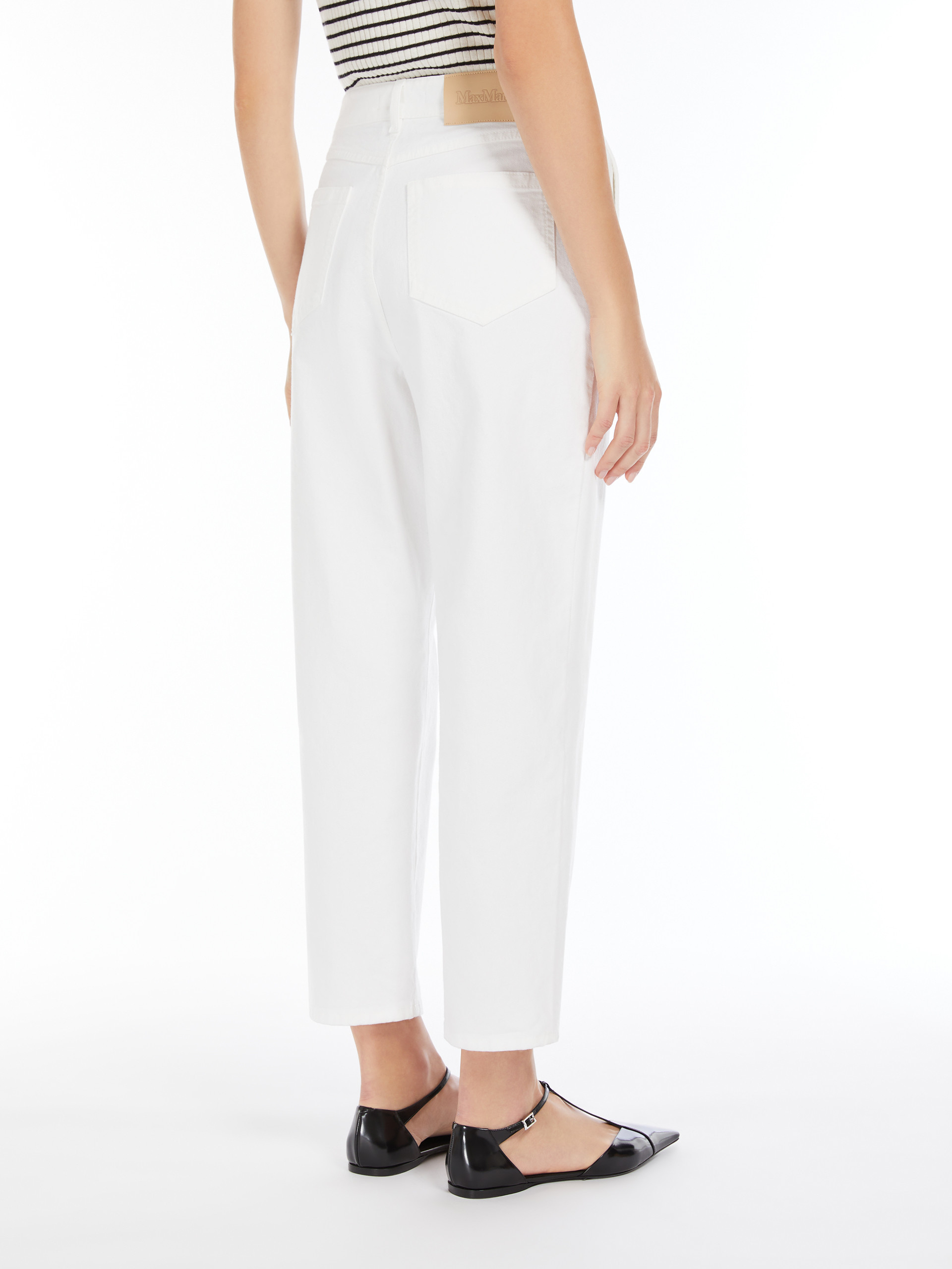 Max Mara Pantalón Pitillo De Algodón In White