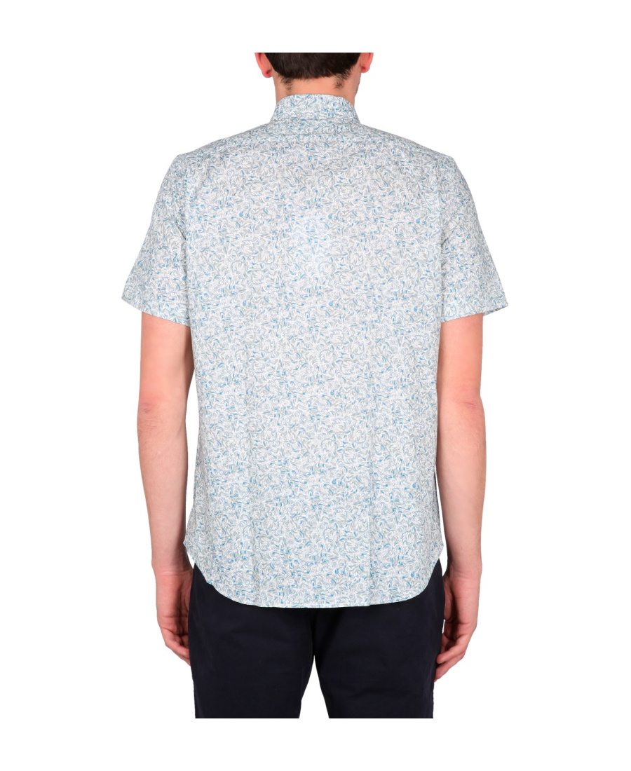 Ps By Paul Smith Graphic-print Stretch-cotton Shirt In White