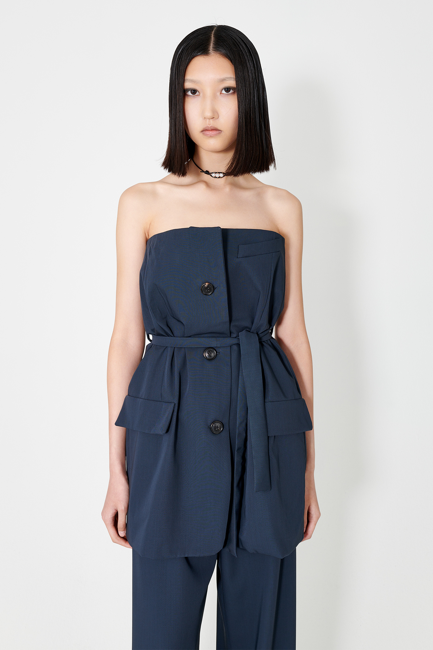 Our Legacy Off-shoulder Suit Top In Black