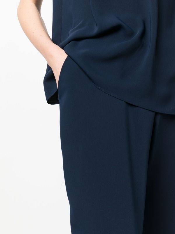Shop P.a.r.o.s.h Elasticated-waist Tapered Trousers In Black