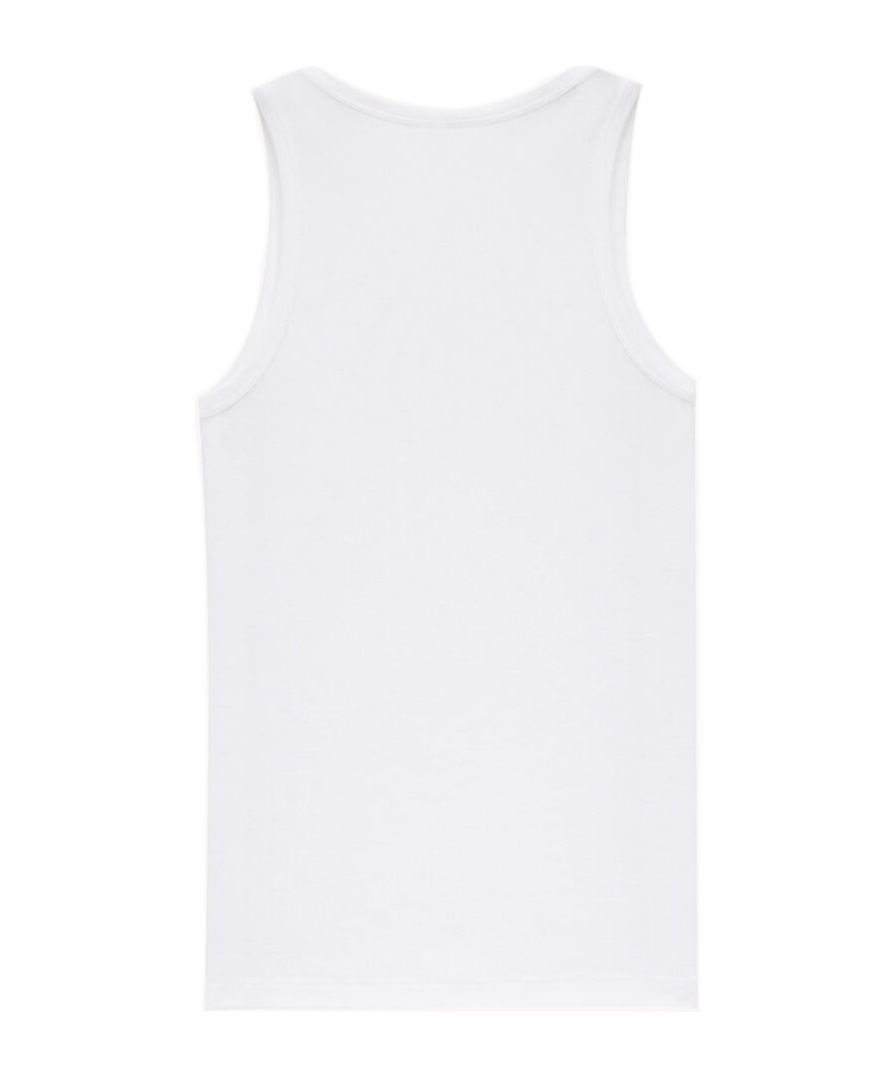 Saint Laurent Ribbed Tank Top With Embroidered-monogram