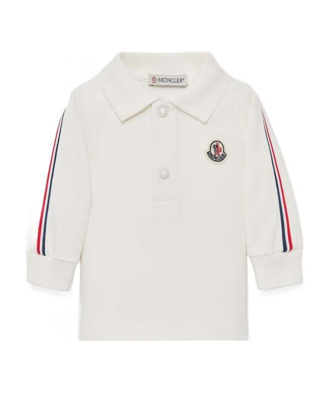 Moncler Logo-patch Polo Shirt In White