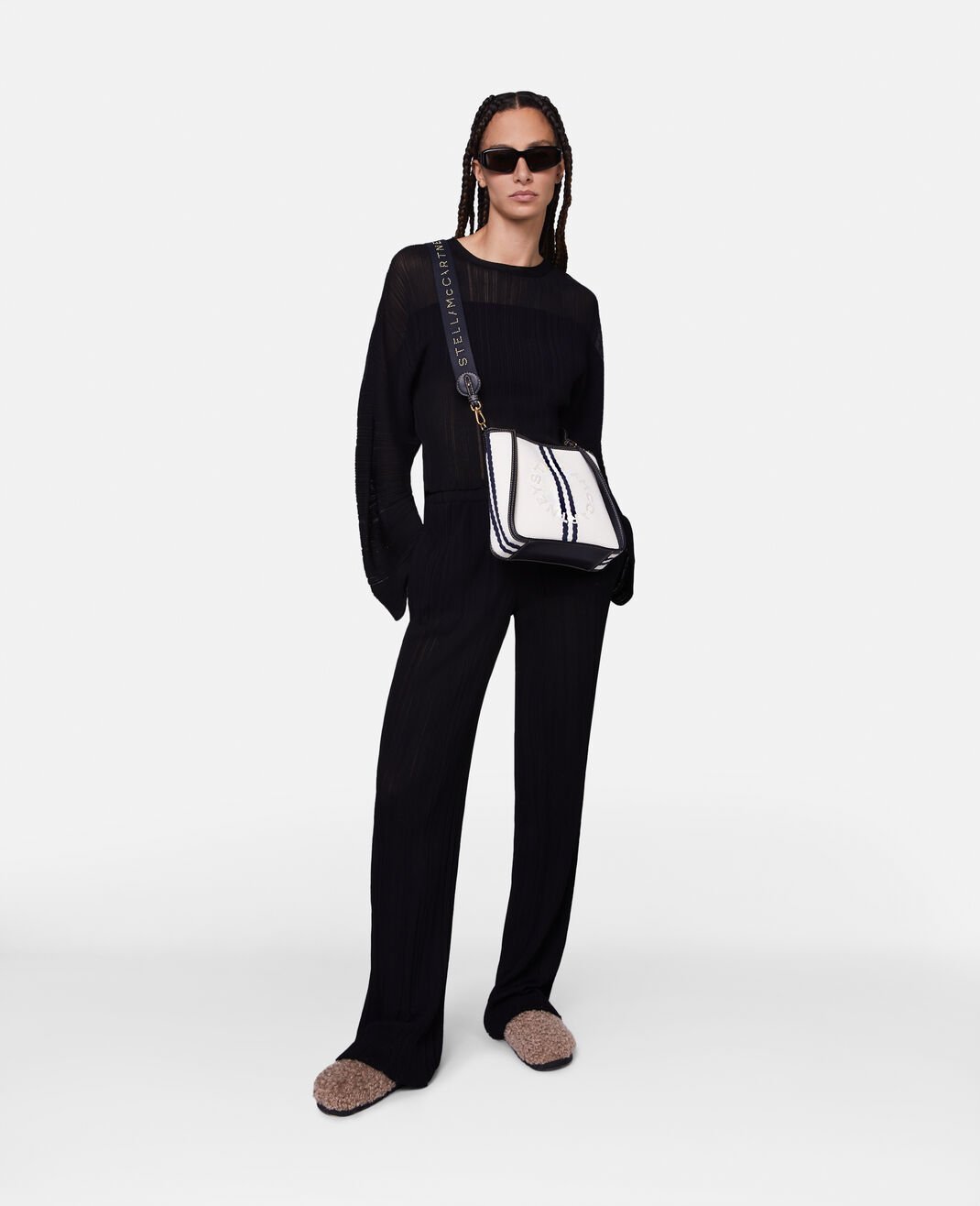 STELLA MCCARTNEY STRAIGHT-LEG PLISSÉ-EFFECT TROUSERS