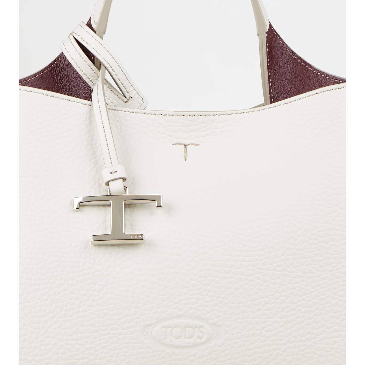 Tod's Logo-pendant Leather Mini Bag In White